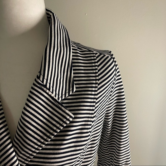 Cabi Nautical Double Breasted Jacket Navy White Striped Jacket - Picture 4 of 10